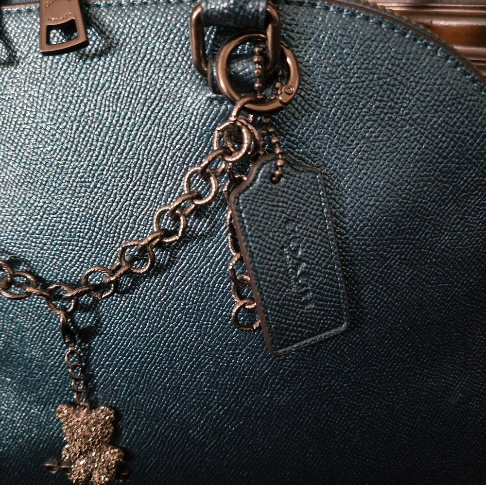 Coach Sierra Metallic Dark Teal Satchel #22313 - Picture 3 of 8